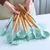 Kit Sabor & Estilo: Kit C/12 Peças Utensílios de Cozinha em Silicone e Cabo de Madeira Antiaderentes