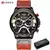 Relógio Timepiece: Elegante cronógrafo masculino de couro, à prova d’água, com exibição de data e design de moda de marca premium. - loja online