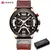 Relógio Timepiece: Elegante cronógrafo masculino de couro, à prova d’água, com exibição de data e design de moda de marca premium. na internet