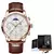Relógio Prestige masculino de quartzo luxuoso com pulseira de couro, à prova d’água, esportivo e casual da mais alta qualidade.