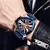 Tactical Chrono: Relógio masculino de luxo com design militar, à prova d’água, cronógrafo e movimento de quartzo - In Brasil Express