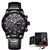 Relógio Prestige masculino de quartzo luxuoso com pulseira de couro, à prova d’água, esportivo e casual da mais alta qualidade. - In Brasil Express