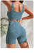 Conjunto de Yoga feminino, roupa de treino, traje de ginástica, shorts de cintura alta, vestuário fitness 2 peças - In Brasil Express