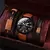 Relógio masculino Quartzo Nobre: com pulseira de couro marrom, conjunto de 4 peças - In Brasil Express