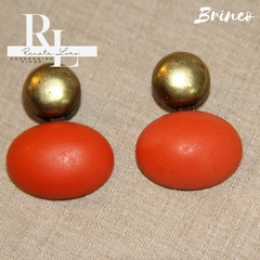 Brinco oval (Laranja) - B - 001
