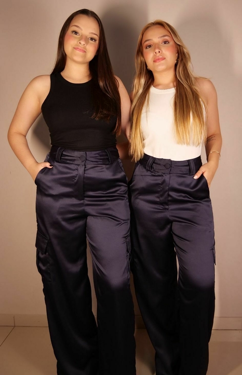 Calça Cargo Azul