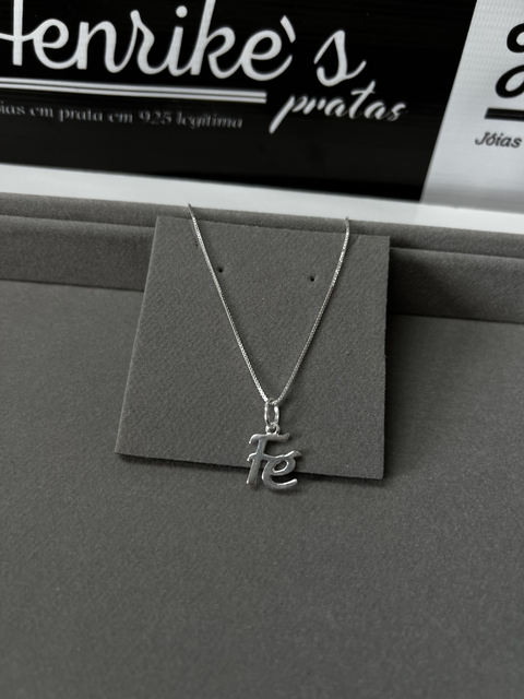 CORDÃO VENEZIANA 60CM + PINGENTE FÉ