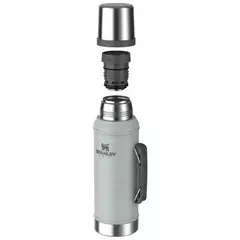 Termo Stanley Clasico Con Manija Y Tapon Cebador Silver - comprar online