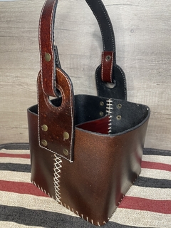 Canasta matera Cuero 100% premium extra