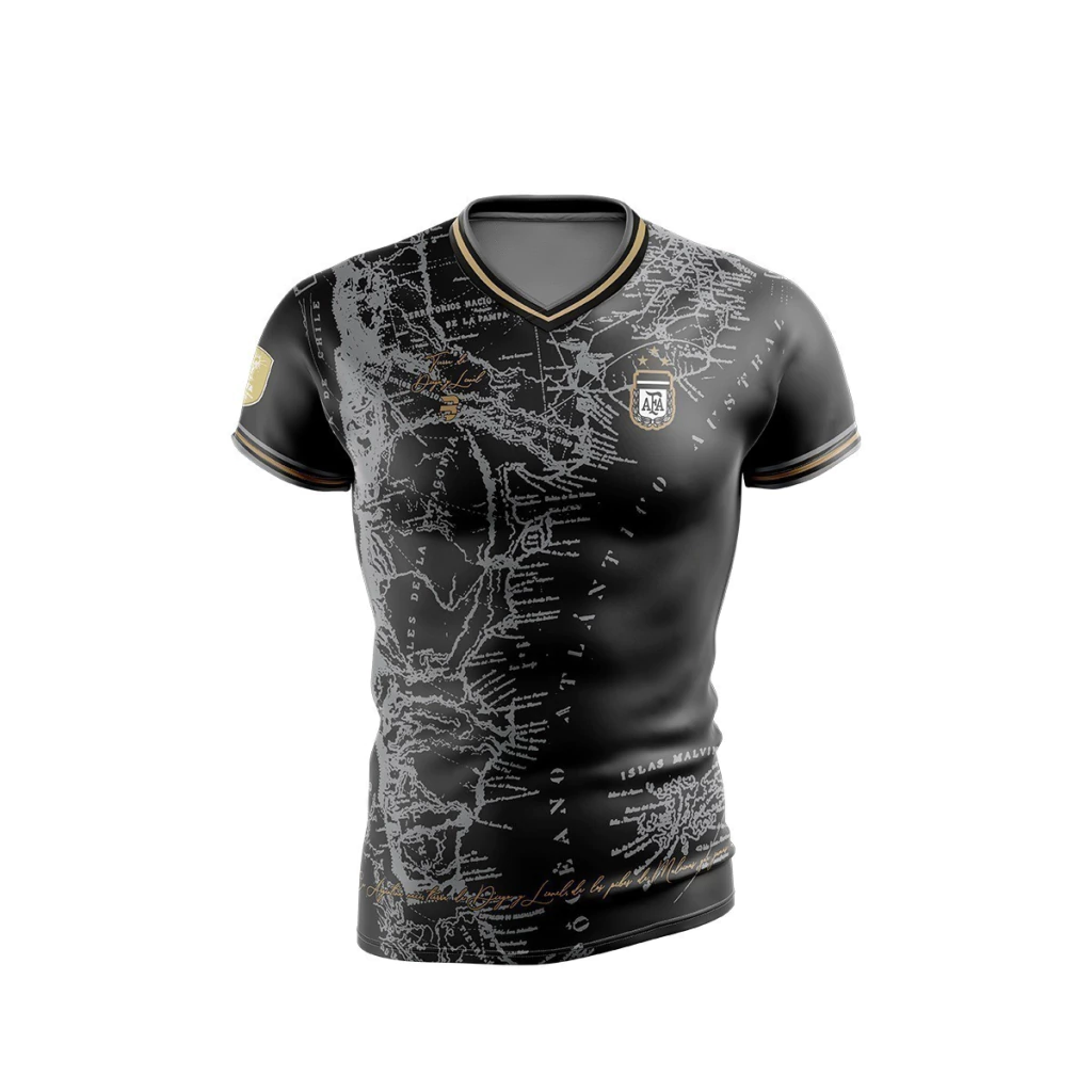 CAMISETA ARGENTINA TIERRA DE DIEGO Y LIONEL EDICION NEGRA