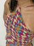 top simétrico multicolor | crochê