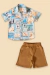 Camisa Lei Natural e Short Mostarda