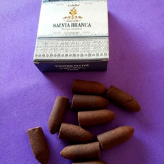 Incenso Cone Cascata Sálvia Branca - Goloka Ayurvedic - comprar online