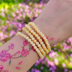 Pulseira Calcita Amarela Esfera 4mm- Prosperidade e Alegria