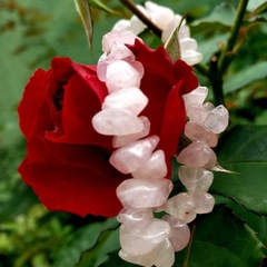 Pulseira Cascalho Quartzo Rosa - Amor e Compaixão