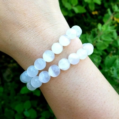 Pulseira Selenita Esfera - Purificação e Poder cósmico