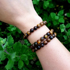 Pulseira Esfera Olho de Tigre - Combate a inveja e o Mau olhado