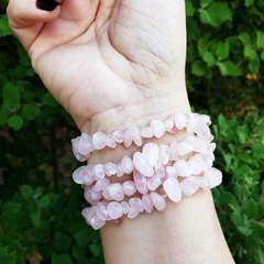 Pulseira Cascalho Quartzo Rosa - Amor e Compaixão - loja online