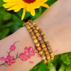 Pulseira Jaspe Picture Esfera 4mm - Tranquilidade