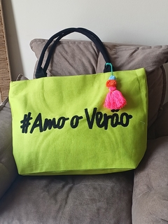 BOLSA AMO O VERÃO - VERDE LIMÃO - comprar online