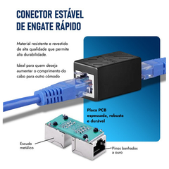 Conector Extensor Emenda Rj 45 na internet