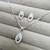 Conjunto de colar e brincos cravejado navete - comprar online
