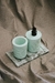 Set de Baño - Verde agua con hoja bajorrelieve