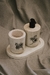 Set de Baño - Cemento con flor negra - comprar online