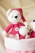 Set Osita dormilona fucsia (muñeco de apego, sonajero y portachupetes) - comprar online