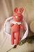 Set Conejita salmón (muñeco de apego, sonajero y portachupetes) - comprar online