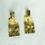 Brinco texturado quadrado banhado a ouro 18k