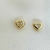 Brinco Coração em Zirconia Banhado a ouro 18k Classico Aurora Semijoias