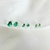 Brinco trio em zirconia verde banhado a ouro 18k