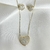 Conjunto coração cravejado em zirconia cristal banhada a ouro 18k - comprar online