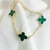 Pulseira trevo verde banhada a ouro 18k