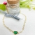 Pulseira Coração esmeralda Banhado a ouro 18k Moderno Aurora Semijoias - comprar online