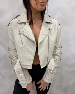 Jacket white hebillas