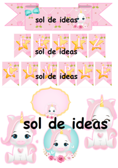 Toppers Unicornio - tienda online