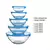 Conjunto de Potes de Vidro Redondo com Tampa - 5 Peças (900/500/350/200/150 ml) - comprar online