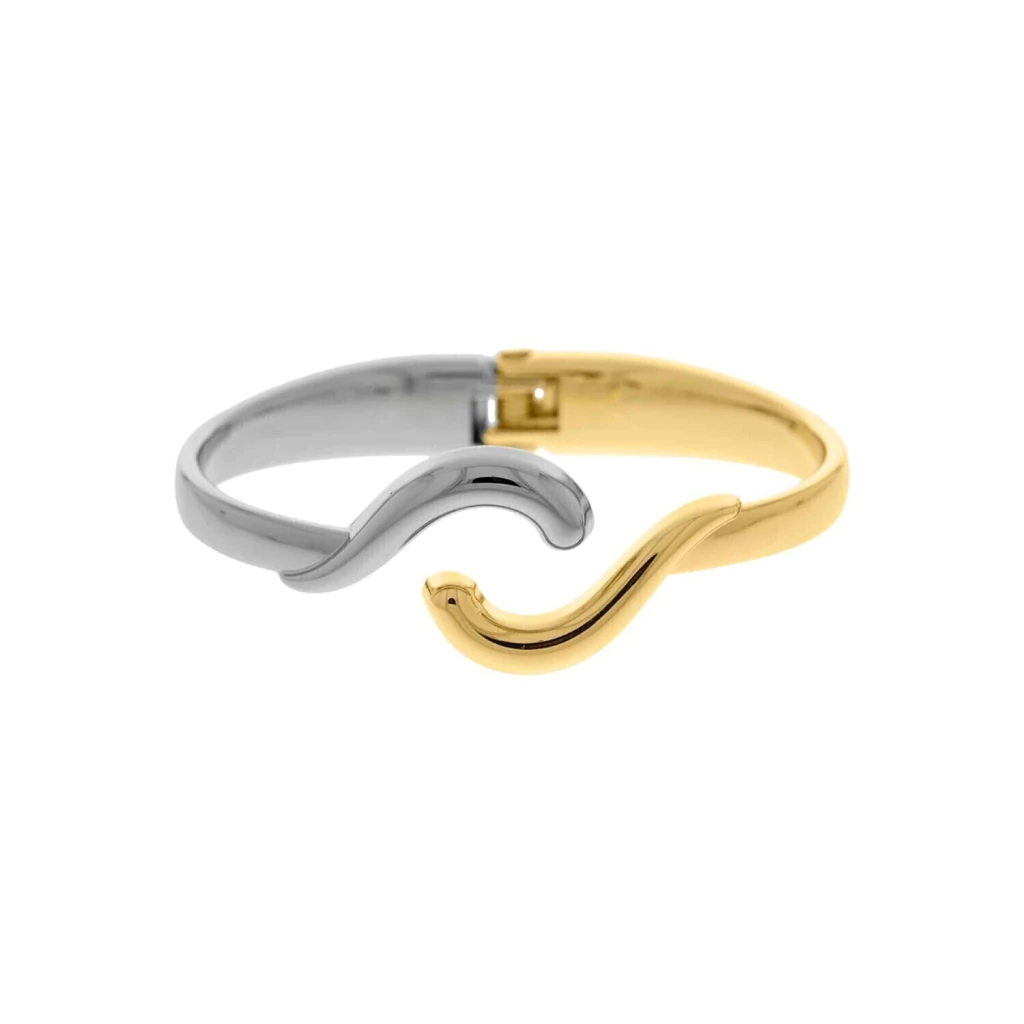 Pulseira Orgânica Prateada e Dourada