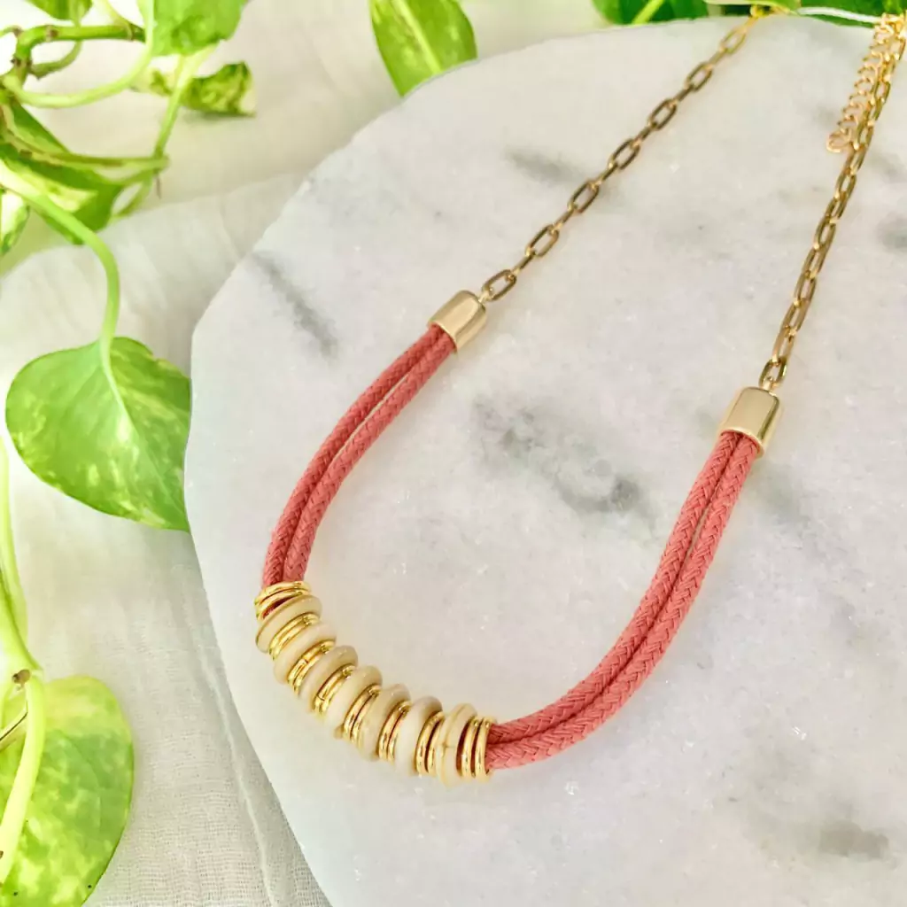 Colar Argolas - Rosa