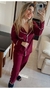 REF. 1404 - PIJAMA BOTÃO ALFAIATARIA FEMININO BORDO C/ CALÇA