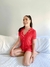 1629 - PIJAMA BOTÃO SHORTS VERMELHO CORAÇÃO ROSA na internet