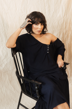 Vestido Comfy Corpo Baixo Saia Franzida na internet