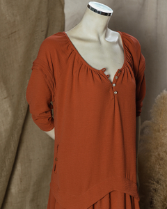 Vestido Comfy Corpo Baixo Saia Franzida - comprar online