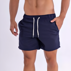 Short Masculino Linho Azul Marinho