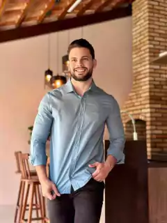 Camisa social Slim masculina cinza