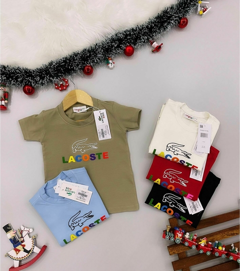 Camiseta Lacoste escrito colorido