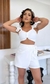Conjunto Cropped e Saia