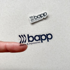 Stickers logo texto troquelados transparentes